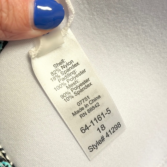 Swimsuits for All Bikini Top Swim Tie Dye Floral Mesh 18 New - Picture 4 of 4